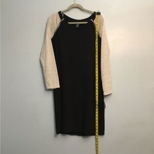 TRIXXI Chic Black and Cream Long Sleeve Dress